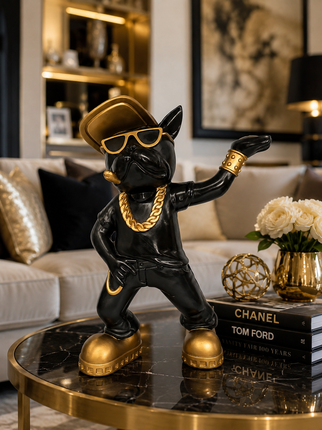 Urban Swagger Bulldog Statue